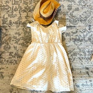 A New Day Target Brand Dress Cream with Multicolored Dot Sundress